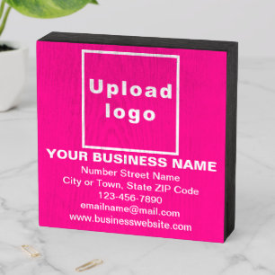 Business Brand on Pink Square Wood Box Sign