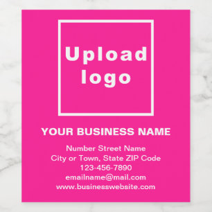 Business Brand on Pink Wine Bottle Label