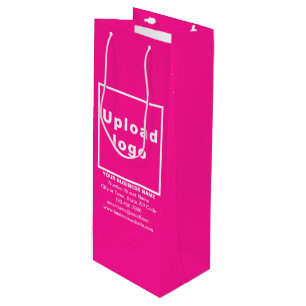 Business Brand on Pink Wine Gift Bag