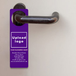 Business Brand on Purple Acrylic Door Hanger