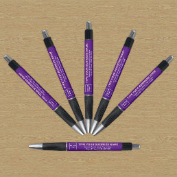 Business Brand on Purple Barrel of Pen