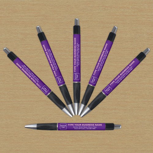 Business Brand on Purple Barrel of Pen