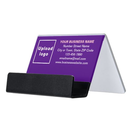 Business Brand on Purple Business Card Holder