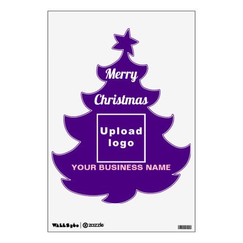 Business Brand on Purple Christmas Tree Wall Decal