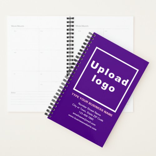 Business Brand on Purple Cover of Planner