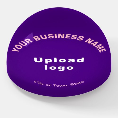 Business Brand on Purple Dome Style Paperweight