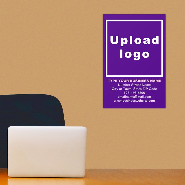 Business Brand on Purple Dynamic Wall Decal (Build brand name awareness. Advertise your business. Your business brand on purple wall decal.)
