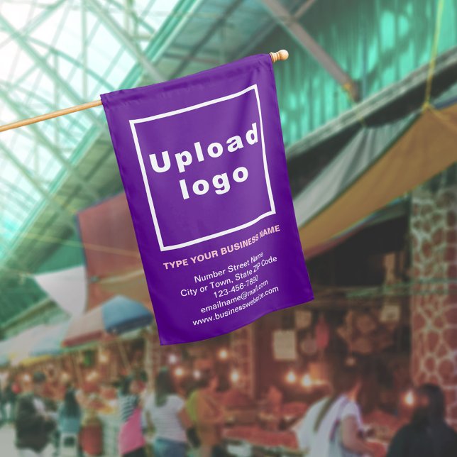 Business Brand on Purple Flag (Business brand on purple flag. Signage to advertise your business or to promote your brand.)