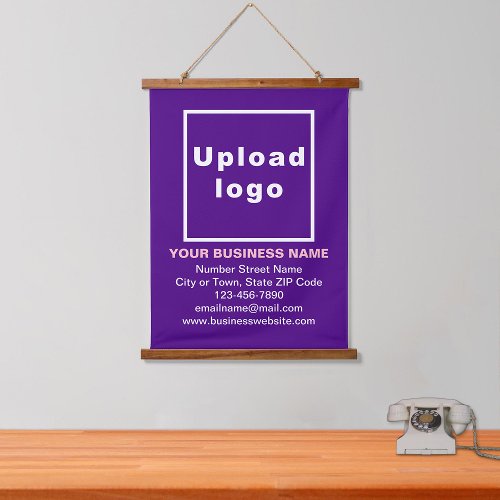 Business Brand on Purple Hanging Tapestry