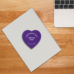 Business Brand on Purple Heart Shape Paperweight