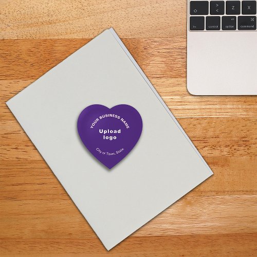 Business Brand on Purple Heart Shape Paperweight