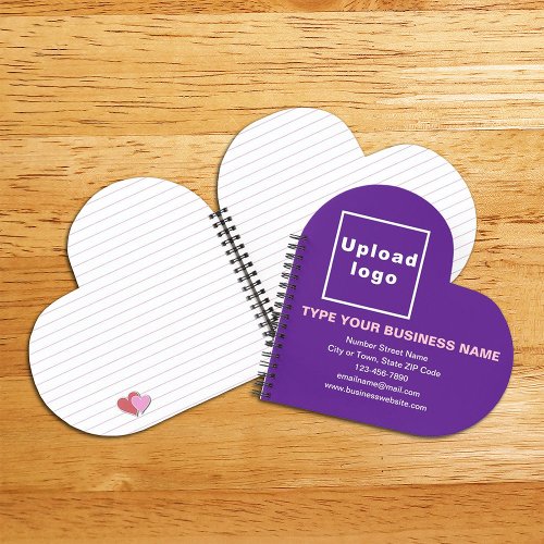 Business Brand on Purple Heart Shape Spiral Notebook