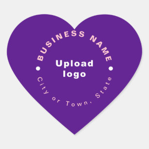 Business Brand on Purple Heart Shape Sticker