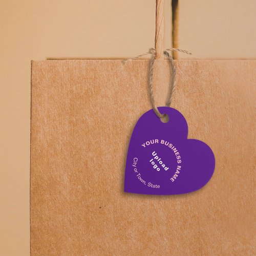 Business Brand on Purple Heart Shape Tag