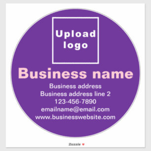Business Brand on Purple Large Round Vinyl Sticker