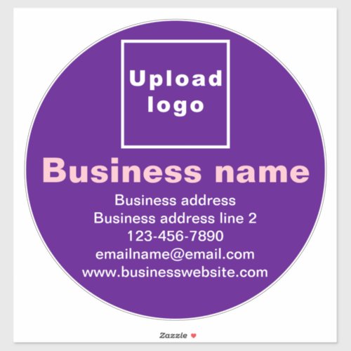 Business Brand on Purple Large Round Vinyl Sticker