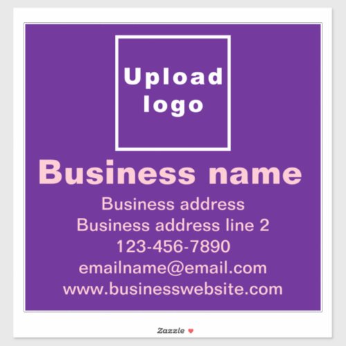 Business Brand on Purple Large Square Vinyl Sticker