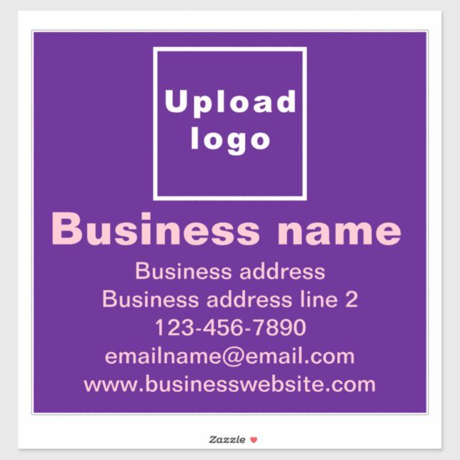 Business Brand on Purple Large Square Vinyl Sticker (Sheet)