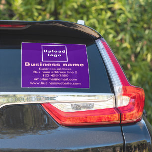 Business Brand on Purple Large Square Vinyl Sticker