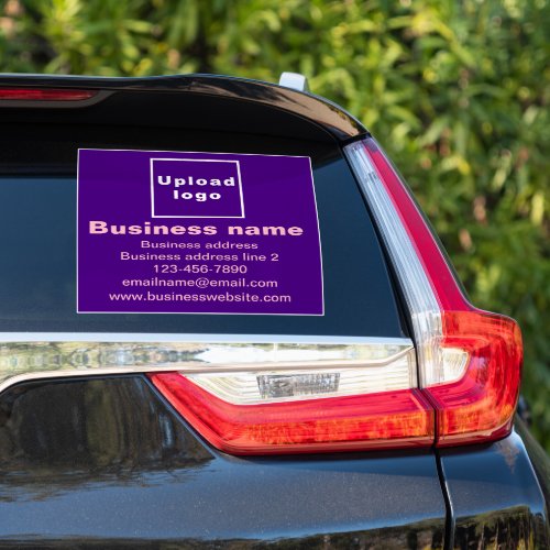 Business Brand on Purple Large Square Vinyl Sticker