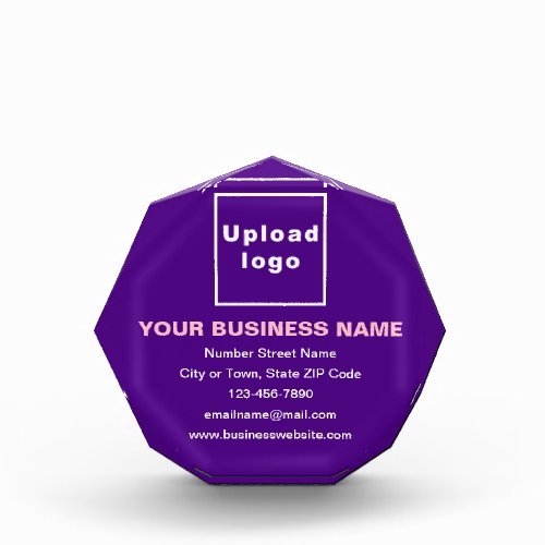 Business Brand on Purple Octagon Shape Photo Block