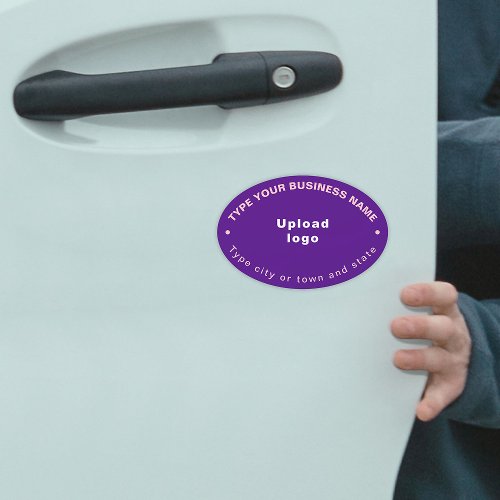 Business Brand on Purple Oval Car Magnet