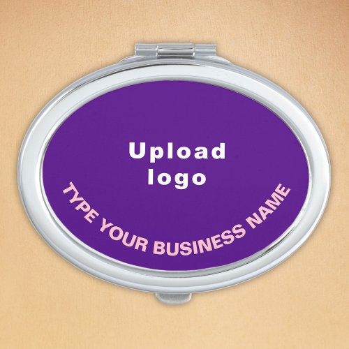 Business Brand on Purple Oval Compact Mirror
