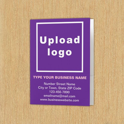 Business Brand on Purple Pocket Folder