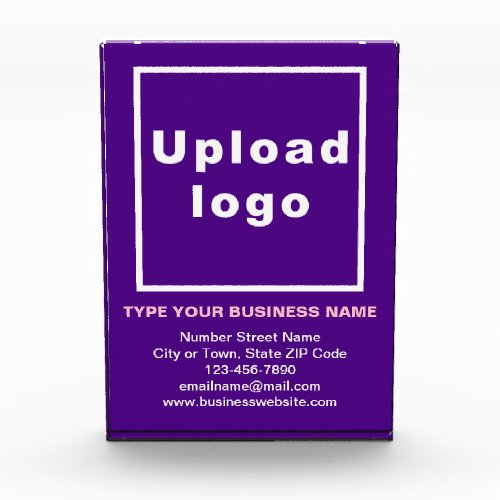 Business Brand on Purple Portrait Rectangle Photo Block
