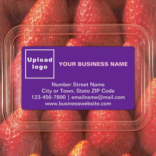Business Brand on Purple Rectangle Adhesive Label
