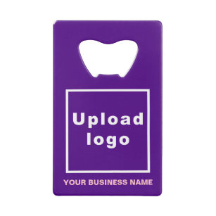 Business Brand on Purple Rectangle Bottle Opener