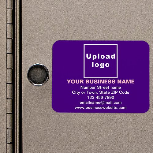 Business Brand on Purple Rectangle Flexible Magnet