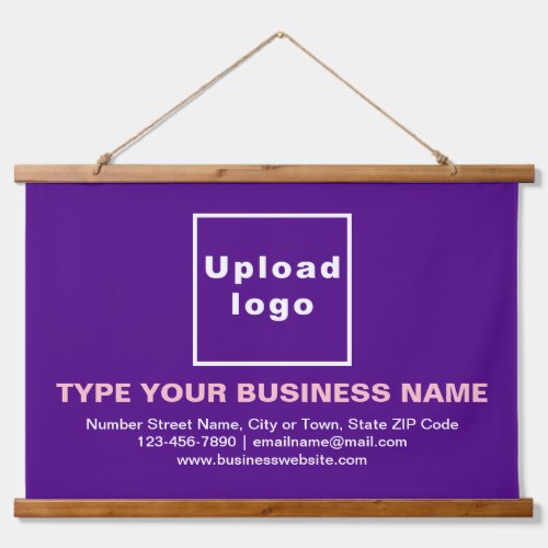 Business Brand on Purple Rectangle Hanging Tapestry