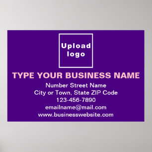 Business Brand on Purple Rectangle Poster