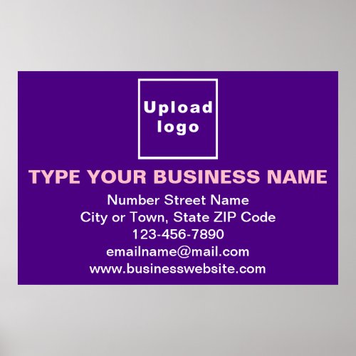 Business Brand on Purple Rectangle Poster