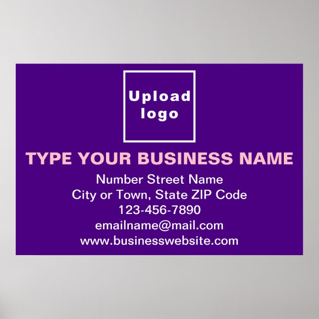 Business Brand on Purple Rectangle Poster (Front)