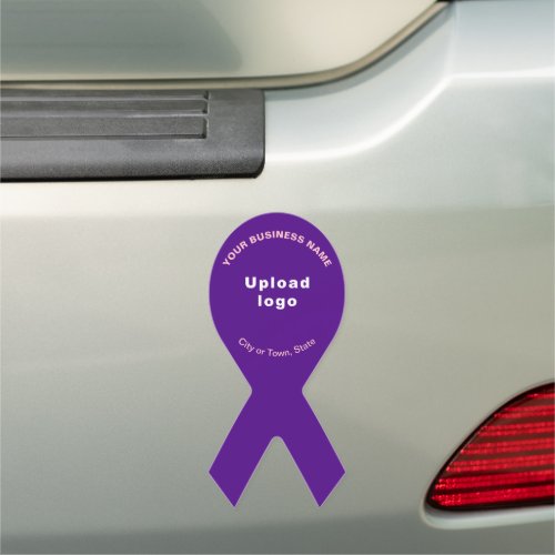 Business Brand on Purple Ribbon Shape Car Magnet