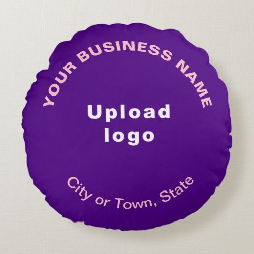 Business Brand on Purple Round Throw Pillow