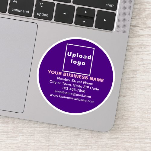 Business Brand on Purple Round Vinyl Sticker
