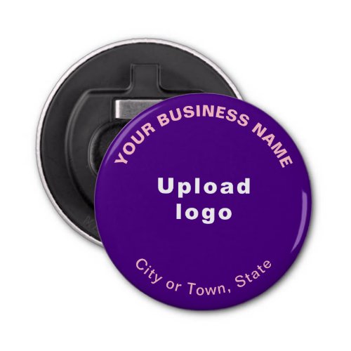Business Brand on Purple Small Round Bottle Opener