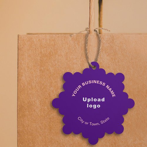 Business Brand on Purple Snowflake Shape Paper Ornament Card