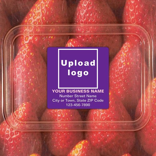 Business Brand on Purple Square Adhesive Labels