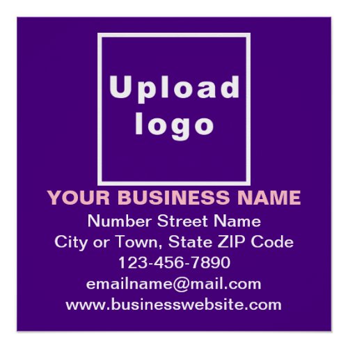 Business Brand on Purple Square Glossy Poster