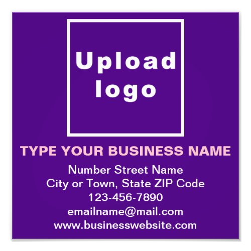 Business Brand on Purple Square Photo Print