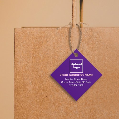 Business Brand on Purple Square Shape Tag