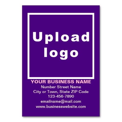 Business Brand on Purple Table Card