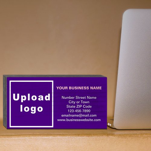 Business Brand on Purple Wood Box Sign