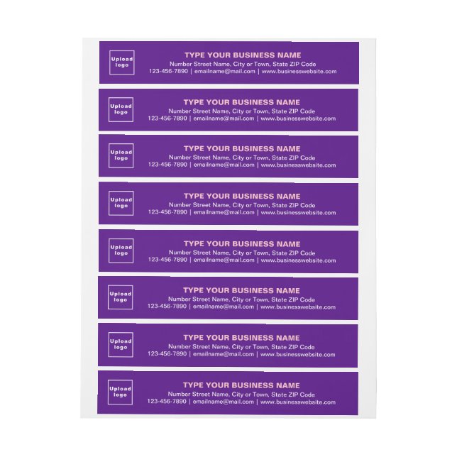 Business Brand on Purple Wrap Around Address Label (Sheet)