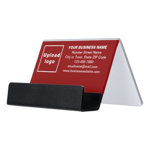 Business Brand on Red Business Card Holder