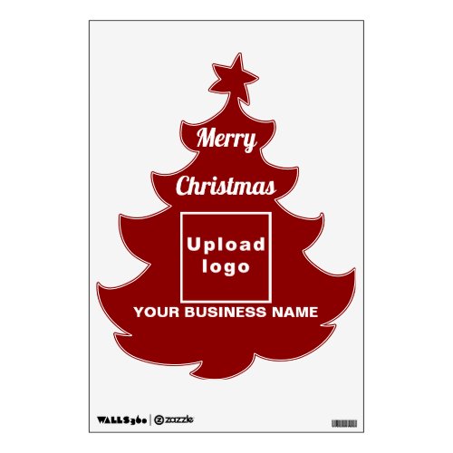 Business Brand on Red Christmas Tree Wall Decal